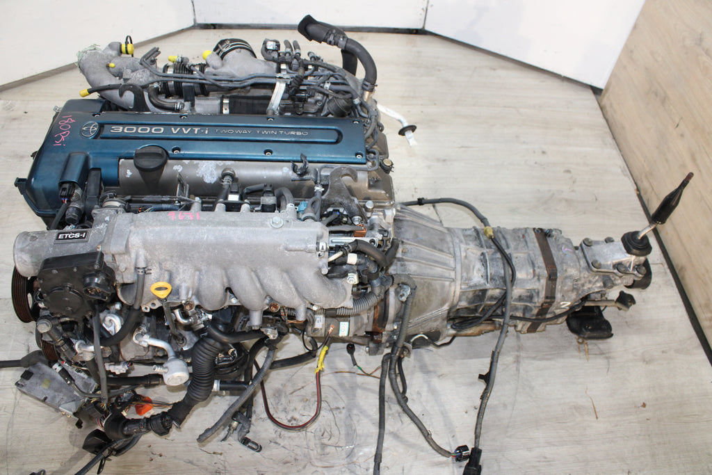 JDM 1997-2001 Toyota Supra Turbo JZA80 Motor 5-Speed R154 Manual Transmission 2JZ-GTE VVTi 3.0L 6 Cyl Engine