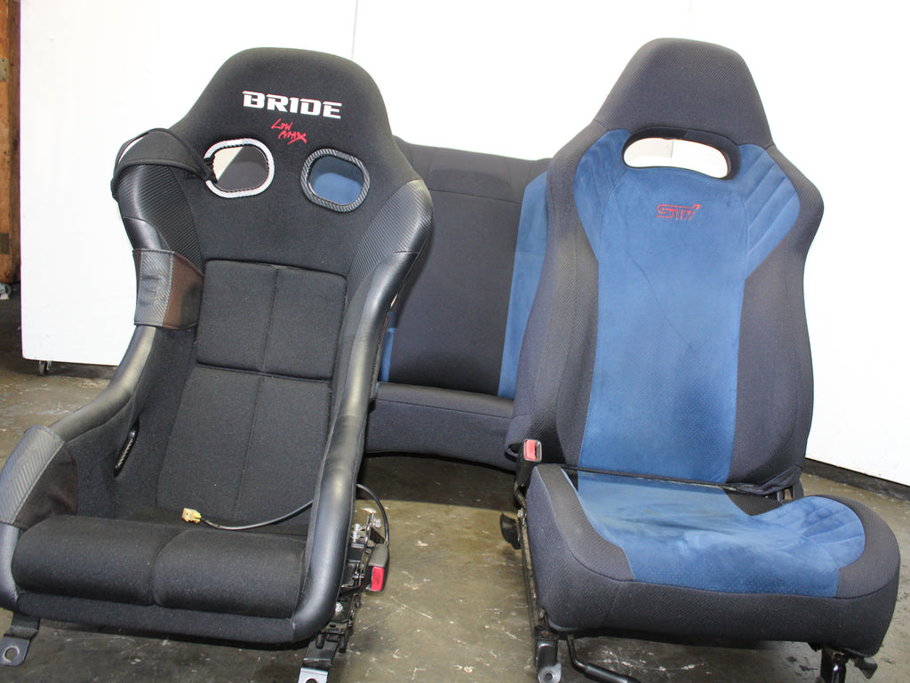 JDM 2002-2007 Subaru WRX STi V7 V8 V9 Front & Rear Seats With Rails Bride Bucket Seat