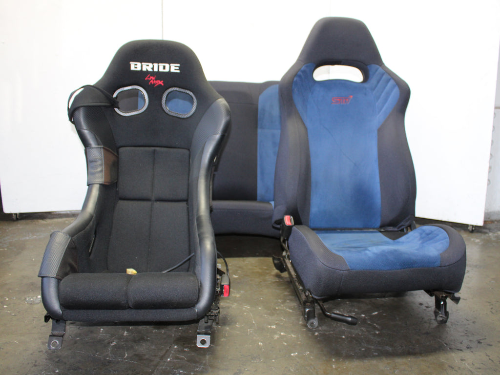 JDM 2002-2007 Subaru WRX STi V7 V8 V9 Front & Rear Seats With Rails Bride Bucket Seat