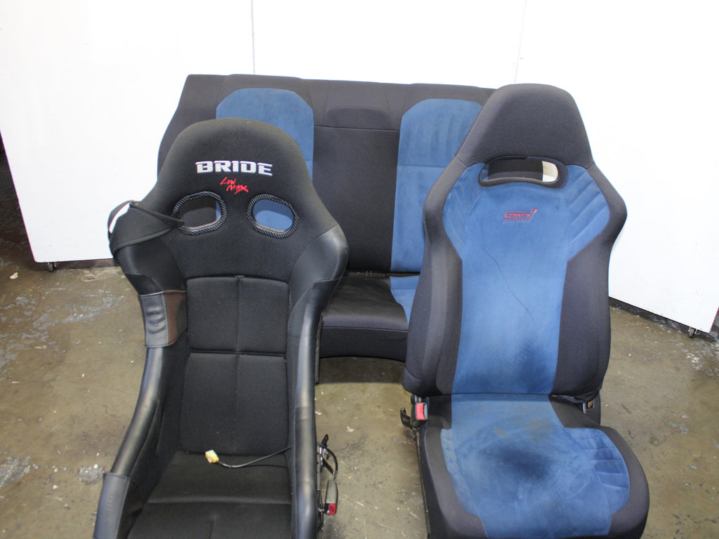 JDM 2002-2007 Subaru WRX STi V7 V8 V9 Front & Rear Seats With Rails Bride Bucket Seat