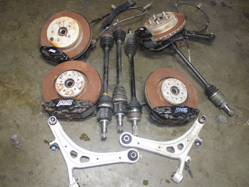 JDM 2008-2014 Subaru Impreza WRX STI 5x114.3 F&R Brembo Brakes Rotors, Control Arm & Axles